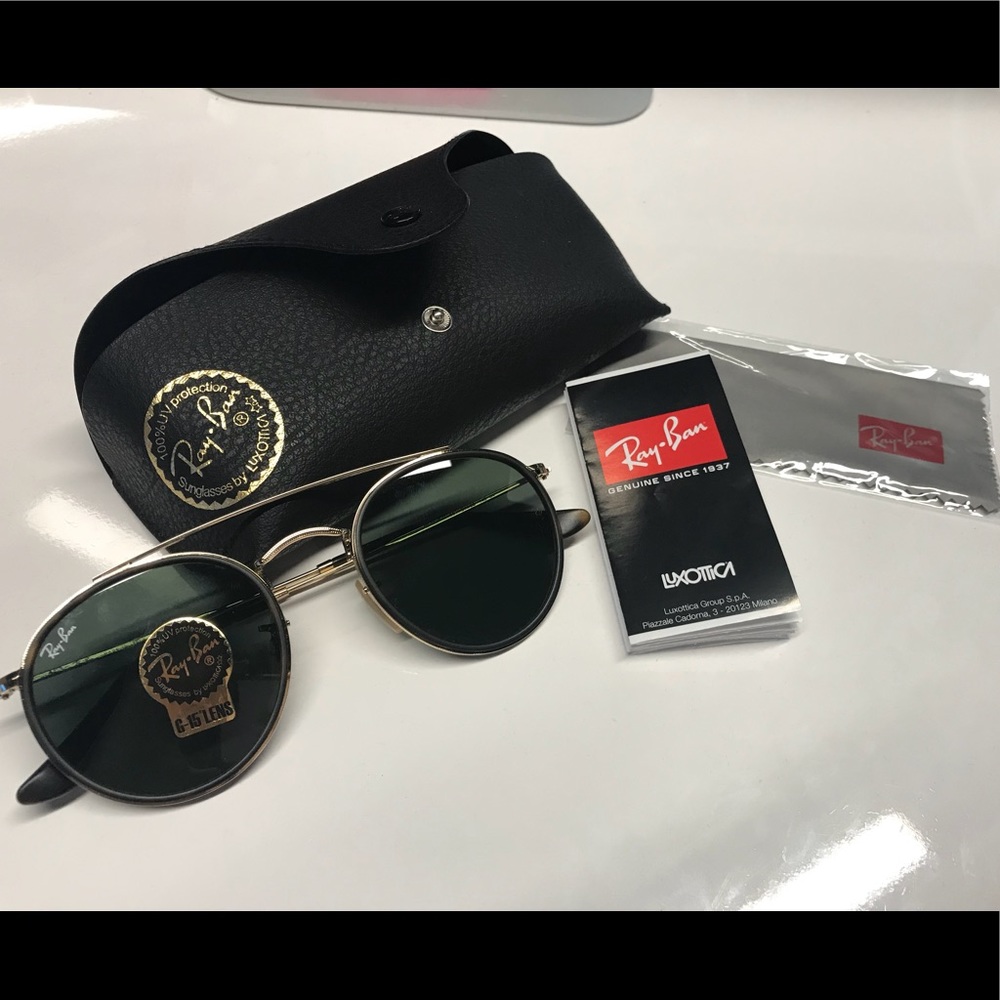 Ray Ban sunglasses - Gold Round Double Bridge